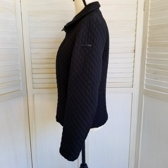 Calvin Klein Black Quilted Coat, Jacket Size Sm - Picture 8 of 16